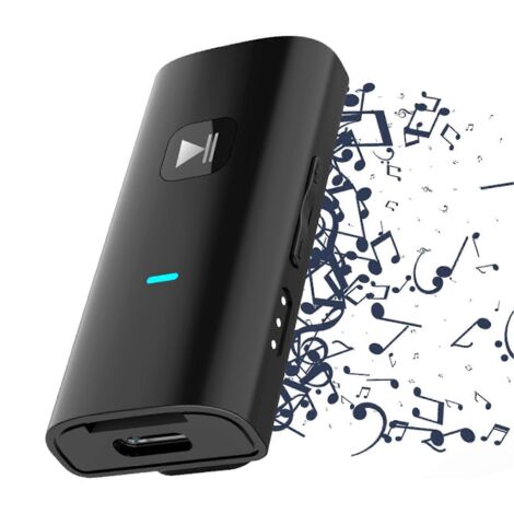 Émetteur-récepteur Bluetooth 5.0 sans fil, compatible avec micro cravate et carte TF, deux en un. (1/5)
