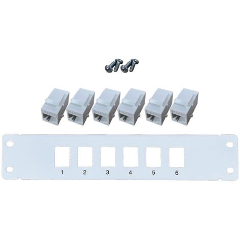 Panneau de brassage Ethernet CAT5e 6 ports RJ45 montage mural et rack module keystone (1/5)