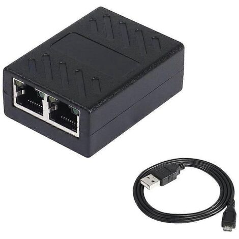Adaptateur Femelle RJ45 1 à 2 Ports, Coupleur et Diviseur de Réseau Extendeur (1/5)