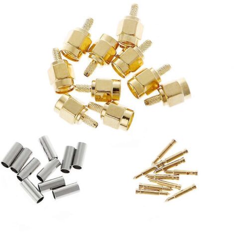 10 Pièces Connecteur RF SMA Mâle à sertir pour Câble RG174 RG316 LMR100