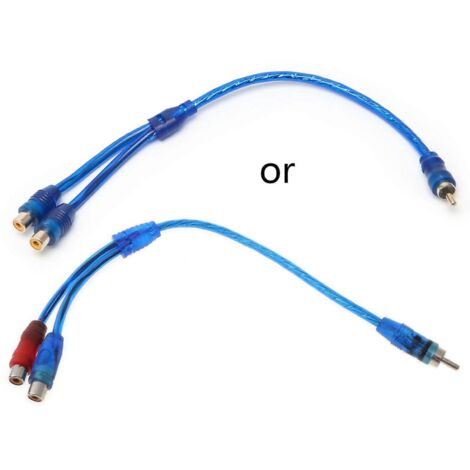 Câble Adaptateur Y MP3 Voiture RCA 1 Mâle vers 2 Femelles (1/4)