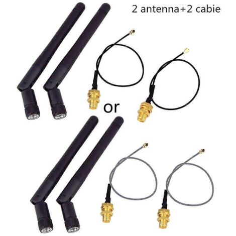 Antenne WiFi 3dBi pour Routeur Sans Fil + Câble Pigtail PCI U.FL IPX vers RP 17cm (1/5)