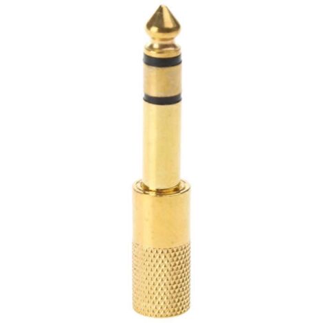 Adaptateur Audio 6.5mm Mâle vers 3.5mm Femelle Doré pour Micro Double Canal (1/4)