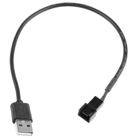 Câble d'extension USB 2.0 A vers 3 broches PWM pour ventilateur 5V, 32cm/12.60in (1/5)