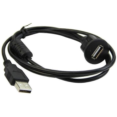 Connecteur USB 2.0 femelle auto, montage sur panneau vers mâle B, câble d'extension imprimante 100 cm. (1/4)