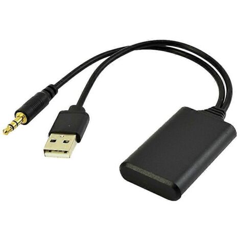 Adaptateur radio Bluetooth compatible voiture, récepteur audio USB, lecteur musique auxiliaire, câble pour autoradio. (1/4)