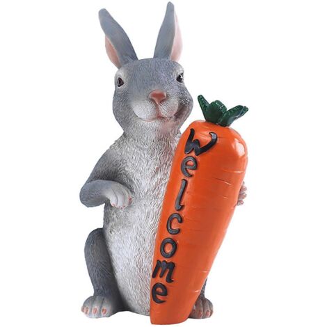 Voici une proposition de titre en français (moins de 190 caractères) :
Lapin en résine avec carotte, décoration de Pâques printanière, statue de jardin, figurine extérieure (1/4)