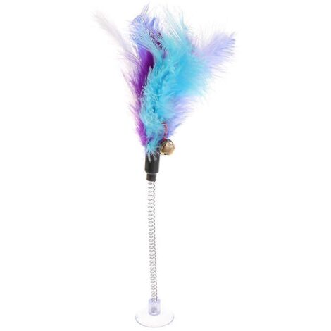 Chaton Jouet Plume avec Ventouse, Jouet Interactif pour Chat à Plumes, Jeu de Plumes Amusant pour Animaux (1/4)