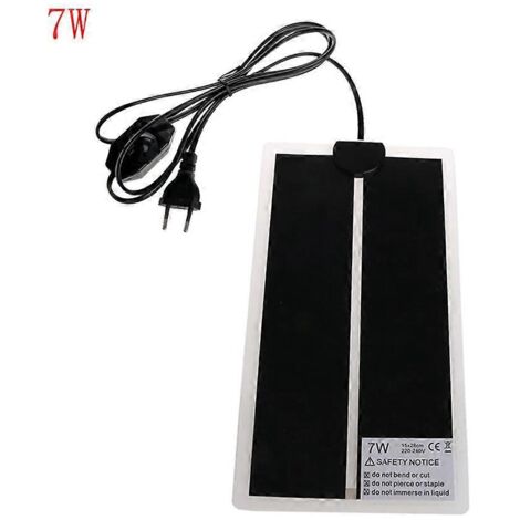 Plaque chauffante reptile 7W, chauffage terrarium, tapis chauffant 5.5" x 11", matelas thermique pour lézards et serpents, chauffe-terrarium silencieux et sécurisé. (1/4)