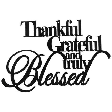 Décoration murale métallique "Grateful and Truly Blessed" pour maison, lettre en métal, art mural inspirant. (1/4)