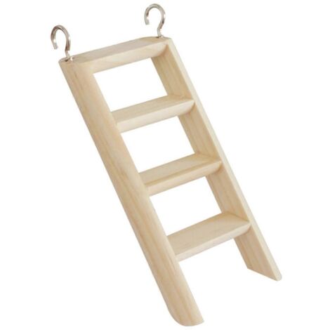 Échelle d'escalade pour hamster en bois naturel avec crochets, décoration d'habitat pour rats (1/4)
