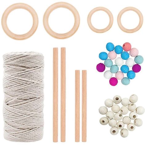 1. Tenture murale tissée DIY, kit de suspension pour plantes en corde tressée, décoration murale bohème colorée, support macramé pour plantes suspendues. (1/4)