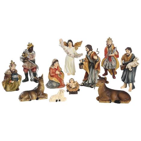 Voici une proposition de titre en français (caractères : 181) :
Crèche de Noël en résine Sainte Famille – Figurine de Nativité pour église, cadeau religieux & décoration maison (1/4)