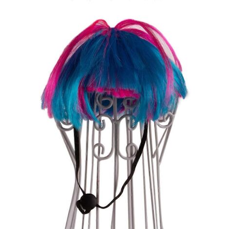 Chat perroquet drôle perruque rose bleue costume chien chat Halloween fête déguisement amusant perruques bobos cheveux animaux accessoires (1/4)