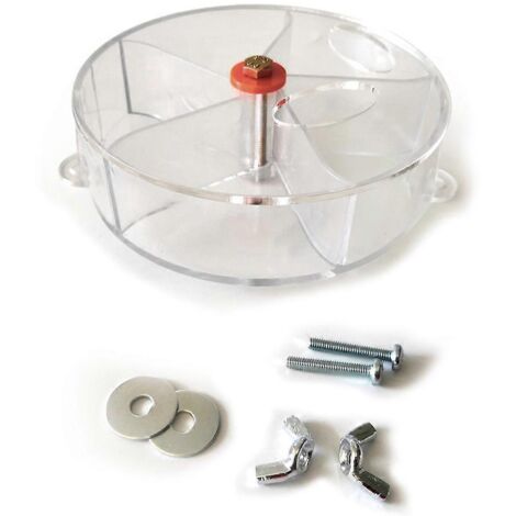 Jouet d'alimentation pour oiseaux : roue en plastique résistante aux morsures, distributeur à picorer pour cage. (1/4)