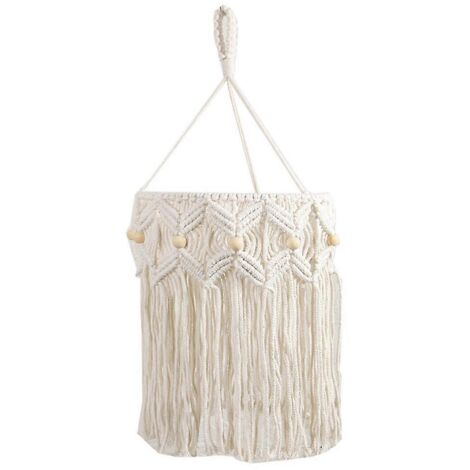 Suspension lumineuse Macramé bohème, abat-jour en macramé artisanal, couvre-lampe pendentif pour décoration intérieure, tapisserie murale bohème chic. (1/4)