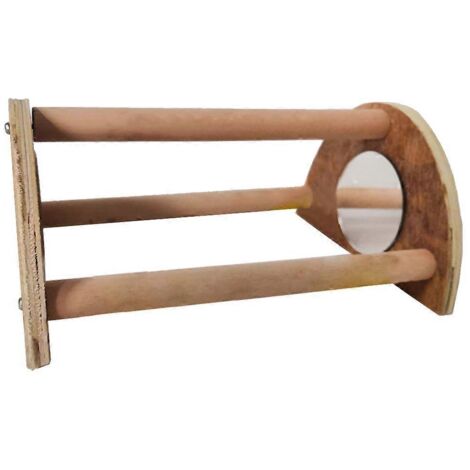 Perchoir en Bois pour Poussins avec Miroir et Jouet d'Entraînement (1/4)