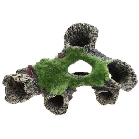 Fish for Tank Ornament Aquarium Decoration Resin Moss Tree House Betta Cave (1/4)