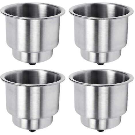 Voici une proposition de titre en français, respectant la limite de 190 caractères :
Lot de 4 porte-gobelets encastrés en acier inoxydable avec drain, pour bateau, camping-car, marine et VR
(Comptag (1/4)