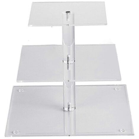 3 Layers Clear Cake Stand Acrylic Transparent Cake Display Holder for Birthday (1/4)