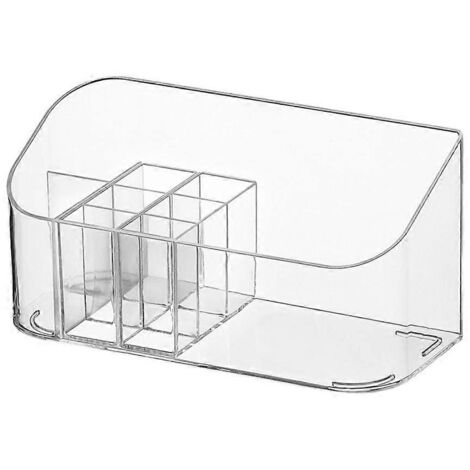 Poseur de maquillage transparent pour comptoir de salle de bain, vanity, coiffeuse, boîte à bijoux et rangement à rouge à lèvres. (1/4)