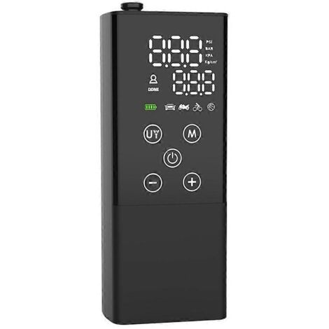 Pompe à air sans fil pour pneu de voiture, gonfleur de pneu numérique avec affichage LED, compresseur d'air portatif rechargeable. (1/4)