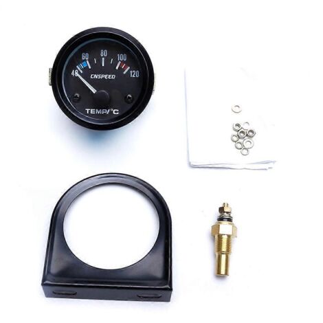 2" 52mm Jauge Numérique LED Noire de Température d'Eau Auto Voiture 40-120°C, Kit Neuf (1/4)