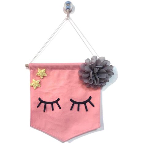 Décoration murale fleurs cils pour chambre bébé nordique, ornement suspendu salon, chambre à coucher, décoration murale enfants, style scandinave, design floral élégant. (1/4)