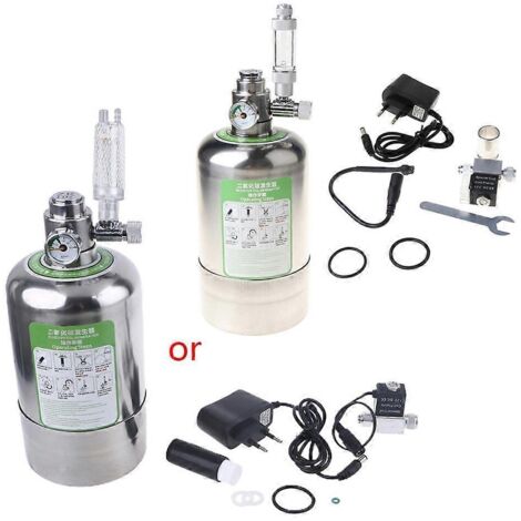 1. Générateur CO2 DIY pour aquarium, bouteille en acier inoxydable avec manomètre, soupape de décharge automatique et compteur de bulles.