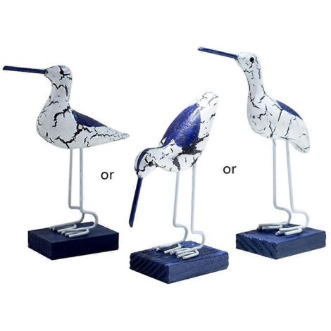 Décoration sculpture oiseaux marins en bois, ornements seabirds pour mariage fête, figurine oiseau mer naturelle, décoration party bois élégante. (1/4)