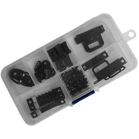 Lot de 56 pièces Kit de suspension pour cadres photo lourds, crochets dentelés, quincaillerie murale robuste. (1/4)