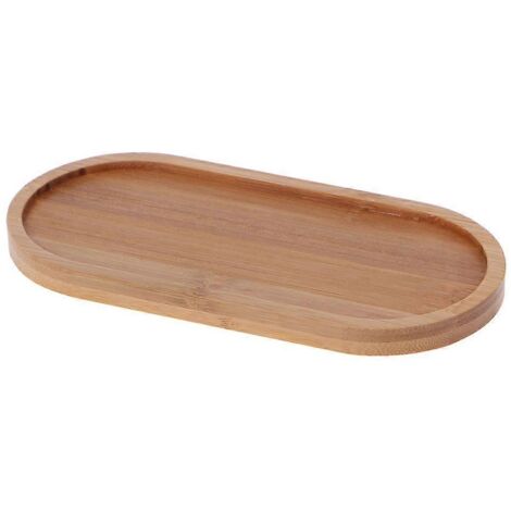 Plateau ovale en bambou naturel, petit plateau à dessert, plat à fromage en bois, support pour tasses, présentoir décoratif en bambou. (1/4)