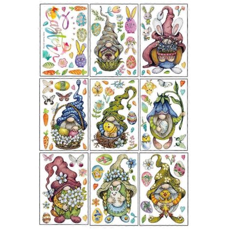 95pcs décorations de Pâques, œufs, gnomes, autocollants pour fenêtres, stickers muraux festifs, kits décoratifs œufs de Pâques, adhésifs repositionnables. (1/4)
