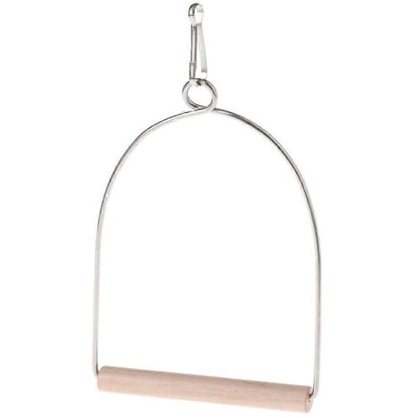 Perchoir en bois naturel pour perroquet 3,35" - Balançoire suspendue pour petits oiseaux, support en bois pour cage d'oiseau, jouet d'activité. (1/4)