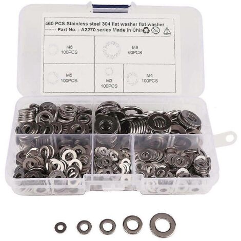 Rondelle plate large en acier inoxydable, surdimensionnée, résistante et durable, idéale pour fixation robuste. (1/4)