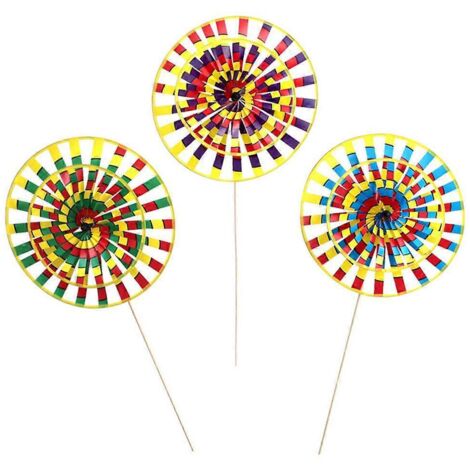 Moulin à vent rétro coloré pour jardin, décor de pelouse et patio, girouette décorative extérieure résistante au vent, ornement de jardin ludique. (1/4)