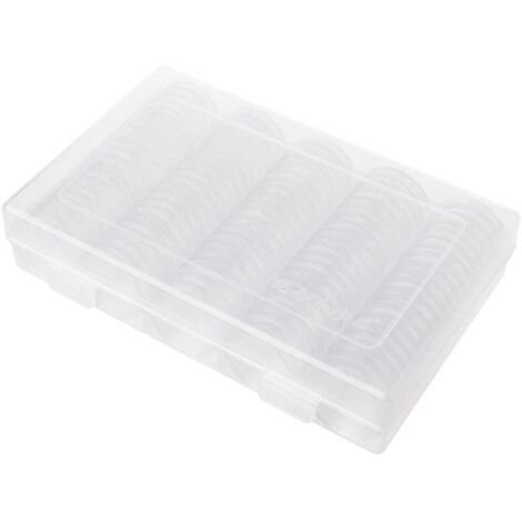 Round Coin Storage Box with Lid Coin Collection Supplies Diamond Treasure (1/4)
