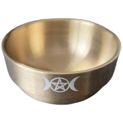 1. Bol d'autel rituel doré, vaisselle de cérémonie, outil astrologique lunaire, accessoire de divination pour sorcellerie et rituels. (1/4)