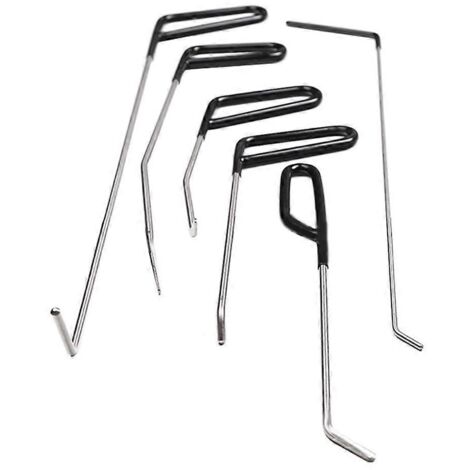 Voici une proposition de titre en français (caractères : 189) :

Kit de réparation sans peinture : tiges crochets et pieds-de-biche pour débosselage voiture - outil de retrait de grêle et bosses. (1/4)