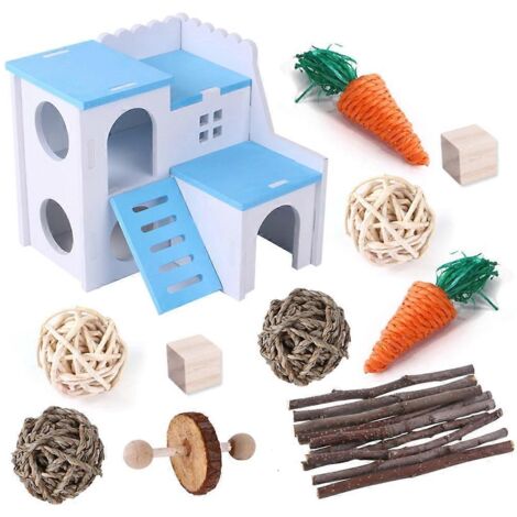 Jouet à mâcher pour lapin, hochet déchirure pour petit et moyen animal, balançoire suspendue en cage, accessoire rongeur pour rongeur.