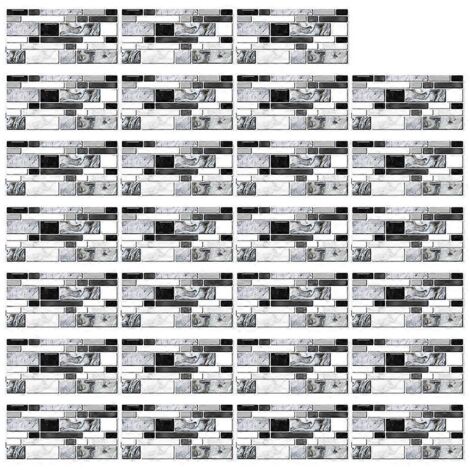 Voici une proposition de titre en français, respectant la limite de 190 caractères :
Lot de 27 stickers imitation agate grise marbre, autocollants muraux et sols cuisine DIY, adhésifs carrelage rénov (1/4)