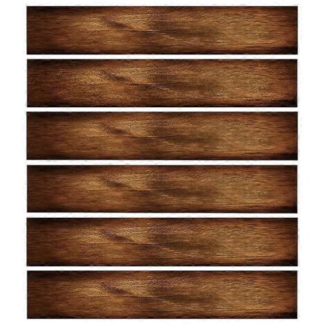 6Pcs Autocollants Bois Stair Sol Carreau Cuisine Salle de Bain Décor Mural Adhésif Imperméable Papier Peint (1/4)