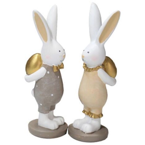 1 paire de figurines lapin lapin ornement micro paysage statue décoration Pâques (1/4)