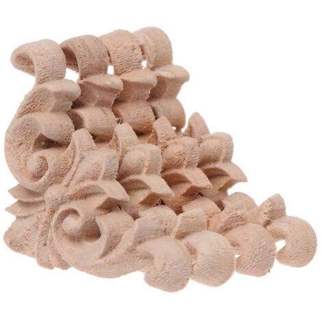 Voici une proposition de titre en français (caractères : 185) :
Lot de 4 coins en bois sculpté fleur applique non peinte pour cadre armoire placard décoration meuble (1/4)
