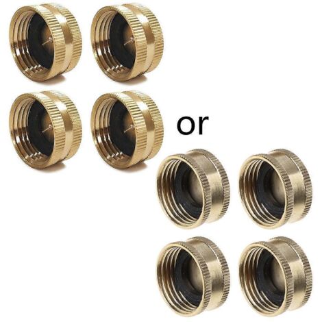 4 bouchons laiton 3/4" femelle pour tuyau d'arrosage, avec joint, raccord de fixation pour réparer robinet qui fuit, outil de réparation d'arroseur. (1/4)