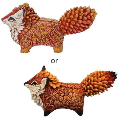 Figurine renard en résine, statue décorative animalière pour jardin, intérieur et extérieur, sculpture artisanale élégante, décoration maison et terrasse. (1/4)
