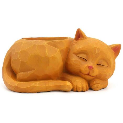 Voici une proposition de titre en français (caractères : 174) :
Pot à fleurs résine 3D pour chat endormi, contenant pour succulentes, cactus, bonsaïs et plantes grasses – Décoration originale (1/4)