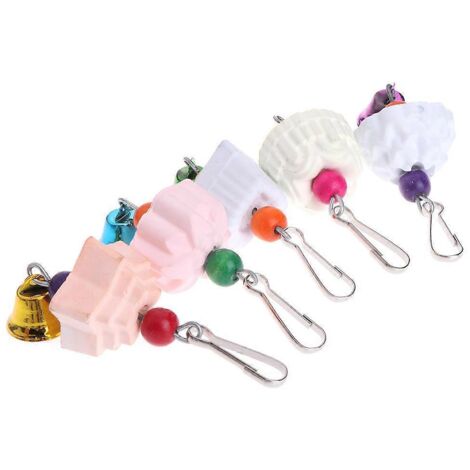 Bird Calcium Chew Treats Toy with Bell for Parrot Gerbil Rat Mouse Guinea Pig (1/4)