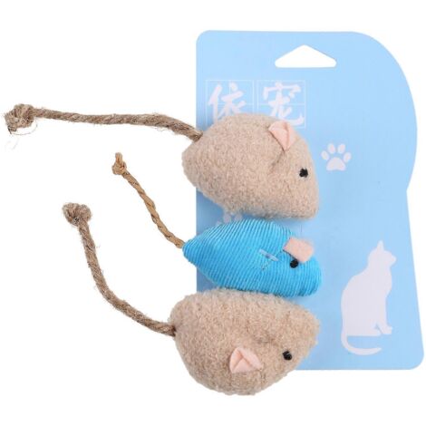 Chatouille Souris en Peluche pour Chat, Jouet Interactif à l'Herbe à Chat, Souris Douce pour Jeu Intérieur, Jouet pour Chat. (1/4)