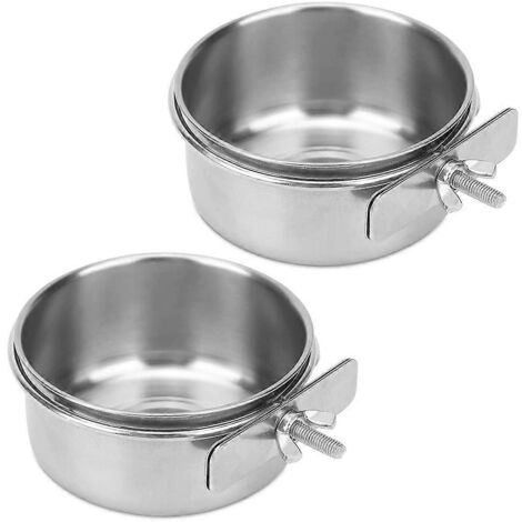 1. Gamelle oiseau inox avec clip, bol alimentation oiseau, abreuvoir acier inoxydable, fixation cage oiseau, récipient eau oiseau. (137 caractères) (1/4)